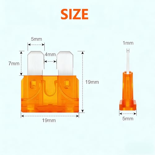 80Pcs) 5 Amp Standard Fuse, 5A Car Blade Fuses for Car/RV/Truck/SUV/Motorcycle/Boat (80 Count)