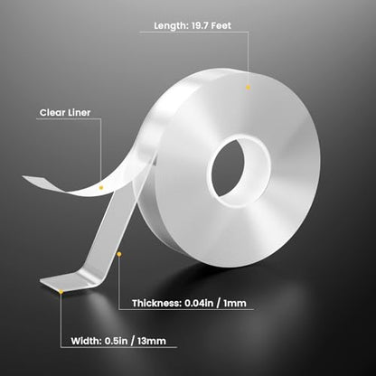 Double Sided Tape Heavy Duty Adhesive Tape Mounting Tape (19.7 Foot)