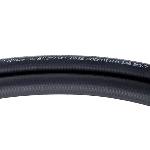5 16" ID Fuel Hose Line Push Lock NBR Rubber SAE 30R7 300PSI 5ft (5 Foot)