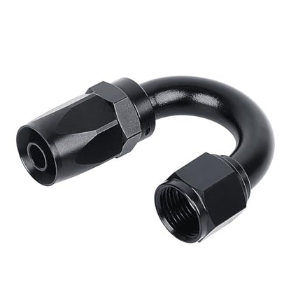Swivel 6AN Fitting 180 Degree For CPE Braided Hose End Black 2Pcs (2 Count)