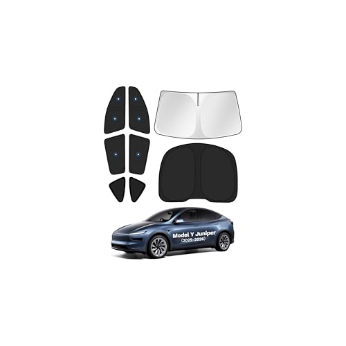 Car Window Shades for 2025 2026 New Tesla Model Y Juniper Accessories with No (8 Count)