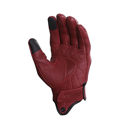 Womens Full Finger Touch Motorcycle Gloves GL016 Oxblood XL