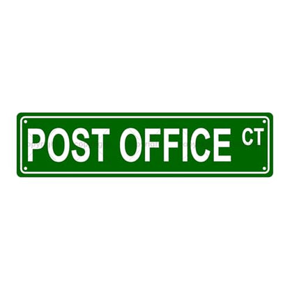 POST OFFICE CT SPACE Metal Tin Street Sign Bar Cafe Garage Cave Home Room Wall Bathroom Farmhouse Garden Porch Patio Decor