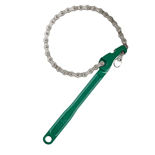 12 Inch Sturdy Carbon Steel Adjustable Heavy Duty Ratcheting Chain Oil Filter Wrench Reversible Chain Style Pipe Fitter With Multi
