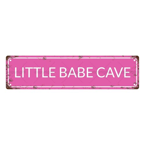 LITTLE BABE CAVE SPACE Metal Tin Street Sign Bar Cafe Garage Cave Home Room Wall Bathroom Farmhouse Garden Porch Patio Decor