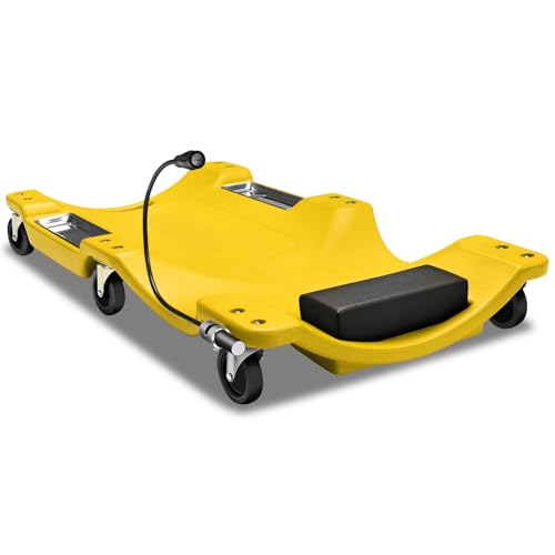 40 Inch Low Profile Plastic Rolling Garage Shop Floor Creeper with LED Light