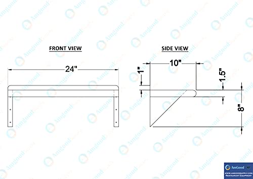 10 in. x 24 in. Stainless Steel Wall Mount Shelf