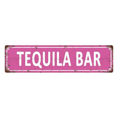 TEQUILA BAR SPACE Metal Tin Street Sign Bar Cafe Garage Cave Home Room Wall Bathroom Farmhouse Garden Porch Patio Decor