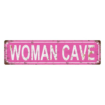 WOMAN CAVE SPACE Metal Tin Street Sign Bar Cafe Garage Cave Home Room Wall Bathroom Farmhouse Garden Porch Patio Decor