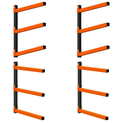 Heavy Duty Wall Mounted Lumber Storage Rack (4 Count)