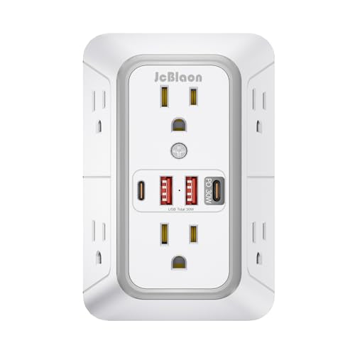 Surge Protector Outlet Extender 6 Outlet Extender with 4 USB Ports