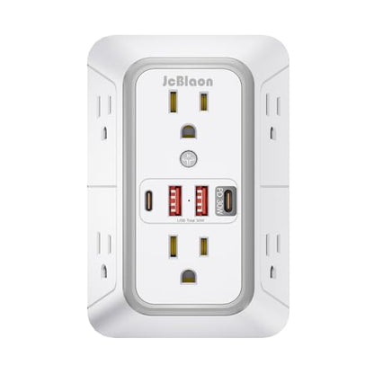 Surge Protector Outlet Extender 6 Outlet Extender with 4 USB Ports