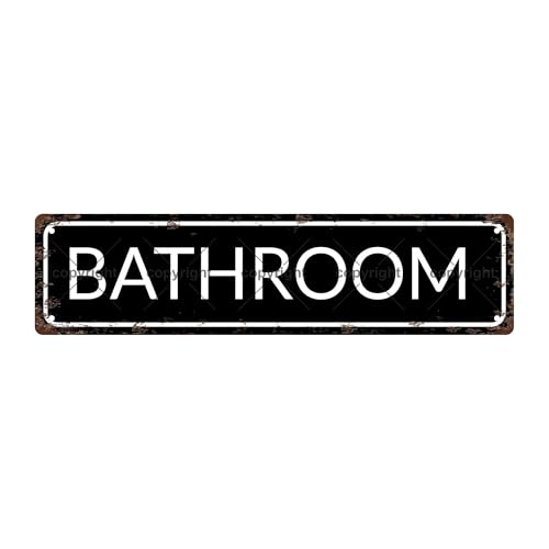 BATHROOM SPACE Metal Tin Street Sign Bar Cafe Garage Cave Home Room Wall Bathroom Farmhouse Garden Porch Patio Decor