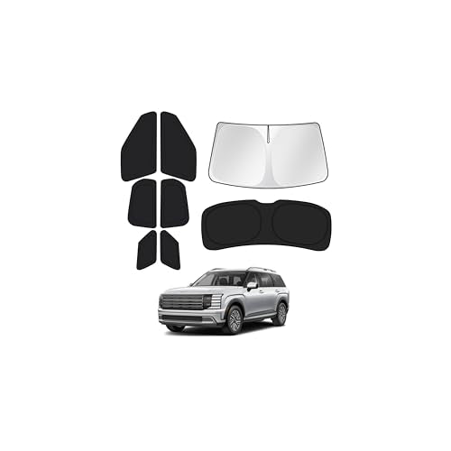 Window Shades for 2026 Hyundai Palisade LX3 Accessories Windshield Sun Shade Side Rear Window Covers Sunshade Sun Visor Shield Privacy Protection for Camping Keep Vehicle Cool Black 8PCS (8 Count)
