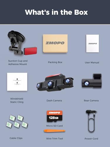 360 View 4 Channel Dash Cam Front and Rear Left Right Inside Camera for Cars