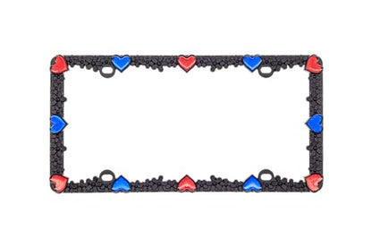 3D Daisy Heart License Plate Frame from Pure Zinc Alloy Metal Perfect Plate Holder