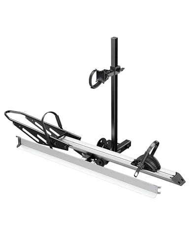 Single 1 Ebike Rack Hitch Mount with Ramp Foldable Bike Carrier 100 lbs. Capacity for Cars SUV Truck Trailer and RV