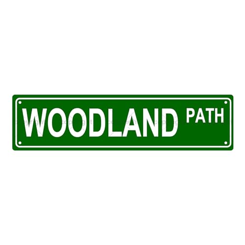 WOODLAND PATH SPACE Metal Tin Street Sign Bar Cafe Garage Cave Home Room Wall Bathroom Farmhouse Garden Porch Patio Decor