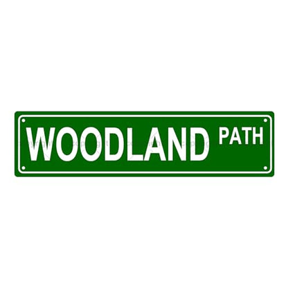 WOODLAND PATH SPACE Metal Tin Street Sign Bar Cafe Garage Cave Home Room Wall Bathroom Farmhouse Garden Porch Patio Decor