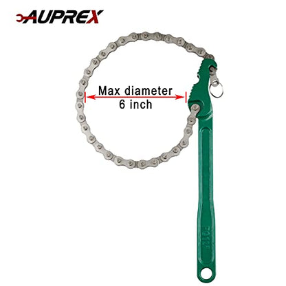 12 Inch Sturdy Carbon Steel Adjustable Heavy Duty Ratcheting Chain Oil Filter Wrench Reversible Chain Style Pipe Fitter With Multi