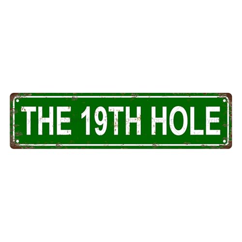 THE 19TH HOLE SPACE Metal Tin Street Sign Bar Cafe Garage Cave Home Room Wall Bathroom Farmhouse Garden Porch Patio Decor
