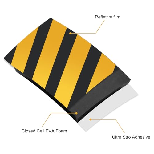 2pcs Garage Wall Guards Wall Protector Cover Yellow and Black Foam Wall Corner Guard for Parking Garages (2 Count)