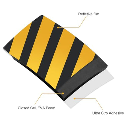 2pcs Garage Wall Guards Wall Protector Cover Yellow and Black Foam Wall Corner Guard for Parking Garages (2 Count)