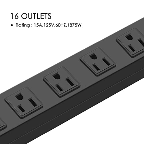 16 Outlet Metal Wall Mount Power Strip