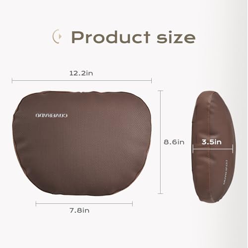 Leather Car Headrest Pillow Car Neck Pillow with Adjustable Strap