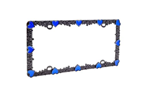 3D Daisy Heart License Plate Frame from Pure Zinc Alloy Metal Perfect Plate Holder