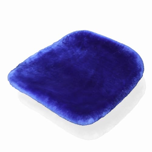 Blue Genuine Sheepskin Car Seat Cover for Fuzzy Fur Wool Cushion