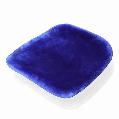 Blue Genuine Sheepskin Car Seat Cover for Fuzzy Fur Wool Cushion