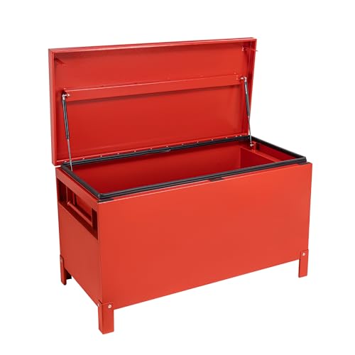 Large Tool Box Truck Bed Toolboxes Steel Heavy Duty Waterproof Free Assemble Tool Organizer Chest Cabinet Toolbox with Side Handles for Pick Up Trucks RV Trailer