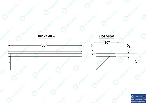 10 in. x 36 in. Stainless Steel Wall Mount Shelf