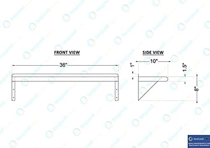 10 in. x 36 in. Stainless Steel Wall Mount Shelf