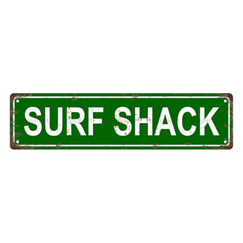 SURF SHACK SPACE Metal Tin Street Sign Bar Cafe Garage Cave Home Room Wall Bathroom Farmhouse Garden Porch Patio Decor