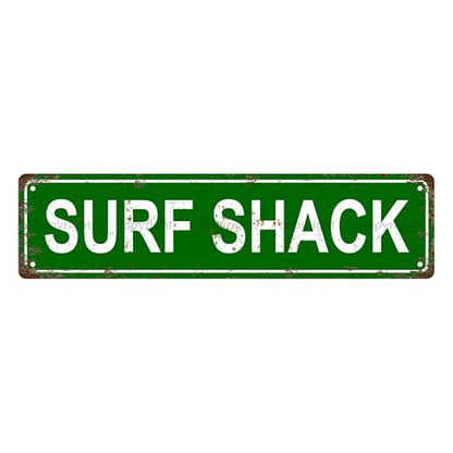 SURF SHACK SPACE Metal Tin Street Sign Bar Cafe Garage Cave Home Room Wall Bathroom Farmhouse Garden Porch Patio Decor