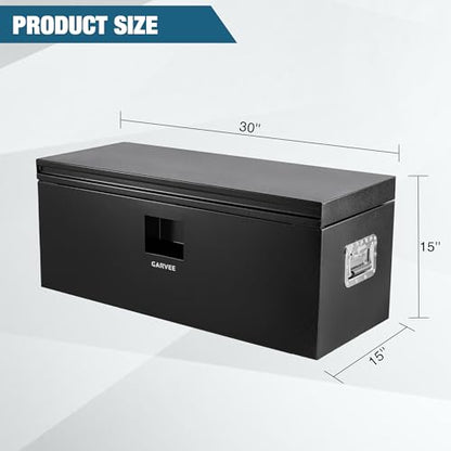 30 in Black Steel Truck Bed Tool Box