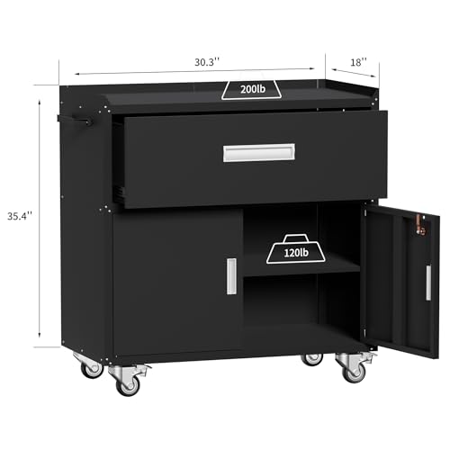 Metal Garage Storage Cabinet with Wheels