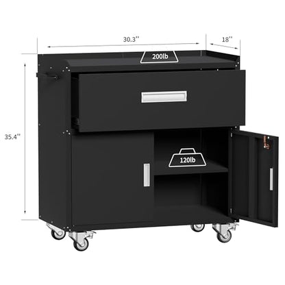 Metal Garage Storage Cabinet with Wheels