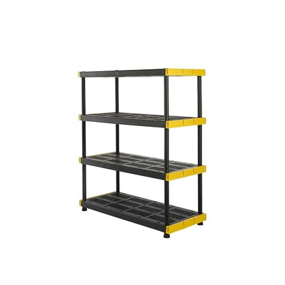 4 Tier Heavy Duty Plastic Storage Shelves for Garage Organization