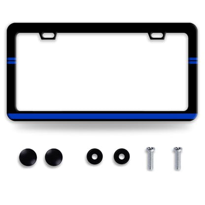 Thin Blue Line Stainless Steel License Plate Frame for US Cars Decor