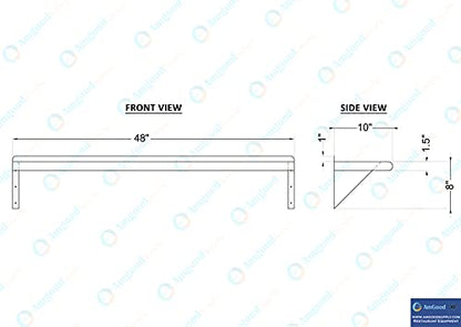 10 in. x 48 in. Stainless Steel Wall Mount Shelf