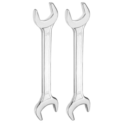 2pcs Double Open End Wrench 24mm x 27mm Metric 15 Degree Offset Angle Small Flat Head Wrench Galvanizing Open Ended Spanner for Automotive Repair Furniture Assembly (2 Count)