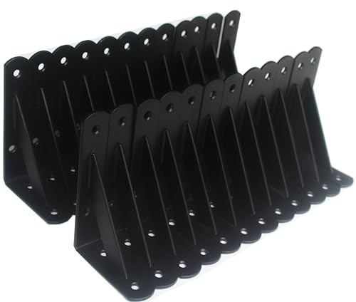 24 Pack L5 x H 3" Black Heavy Duty Shelf Brackets with Screws Metal Shelf Brackets Shelf Support Angle Brackets for Shelves L Brackets Heavy Duty Floating Shelf