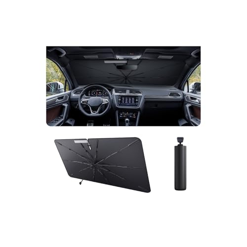 2025 Upgrade Car Windshield Sun Shade Windshield Sunshade Umbrella [Star Fabric] Protect Car from Sun Rays&Heat Damage Keeps Vehicle Cool