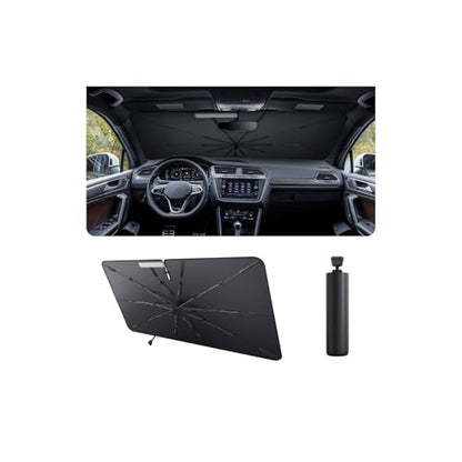 2025 Upgrade Car Windshield Sun Shade Windshield Sunshade Umbrella [Star Fabric] Protect Car from Sun Rays&Heat Damage Keeps Vehicle Cool