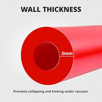 5/32 1/4 5/16 1/2 Silicone Vacuum Tubing Hose Line Kit 10FT 130PSI Max Pressure Red (4mm 6mm 8mm 12.7mm)