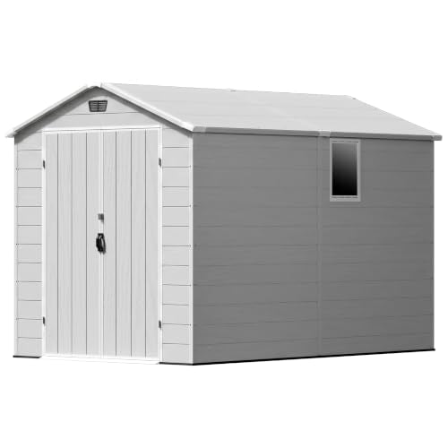 6X10 FT Plastic Outdoor Storage Shed with Floor