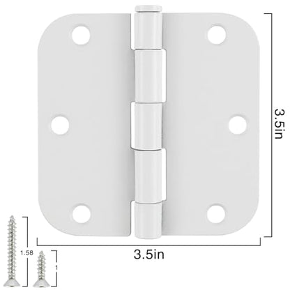 3 1 2" Matte White Door Hinges 3.5" 5 (12 Count)